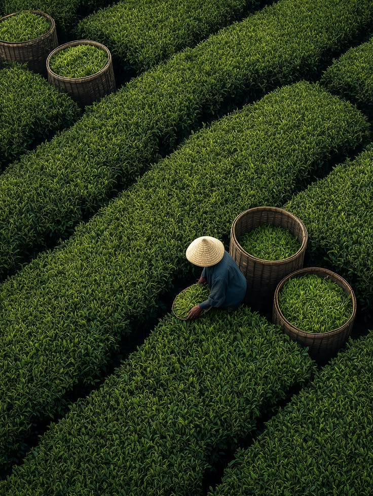 Japanese tea fields where our matcha is grown